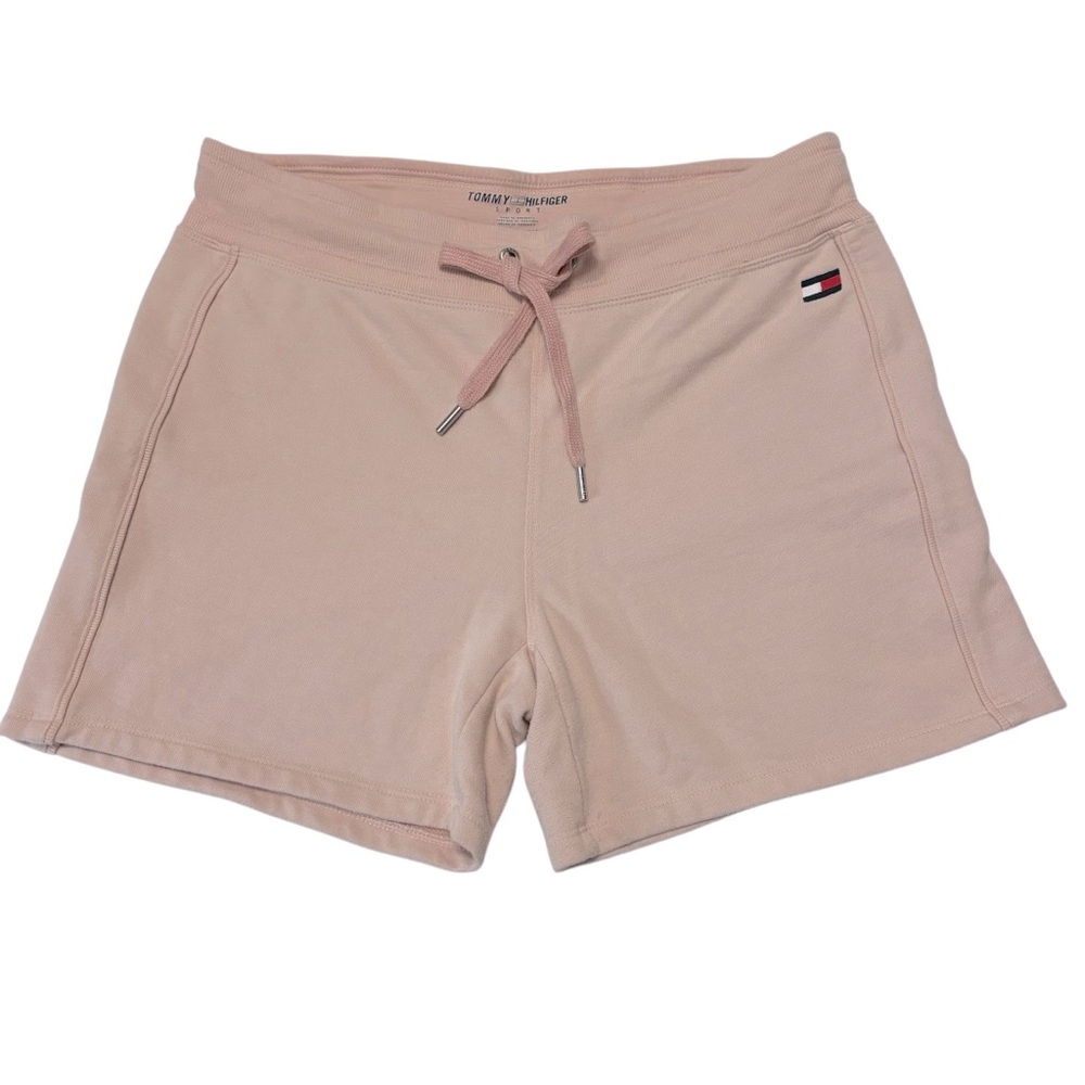 Tommy Hilfiger Sport Women's Pink french terry Shorts 5” inseam drawstring Med